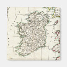 Vintage Map of Ireland (1771) Fridge Magnets