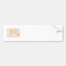 Vintage Map of Island Bumper Sticker