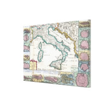 Vintage Map of Italy (1706) Canvas Print
