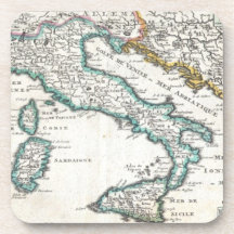 Vintage Map of Italy (1706) Coasters