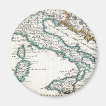Vintage Map of Italy (1706) Fridge Magnet