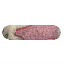 Vintage Map of Lower New York City (1860) Custom Skateboard
