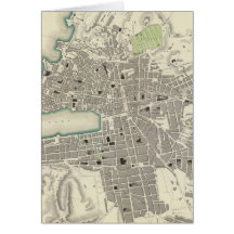 Vintage Map of Marseille France (1840) Greeting Cards