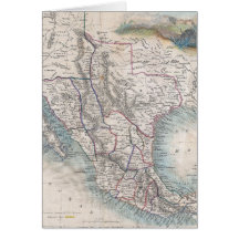 Vintage Map of Mexico (1851) Greeting Cards