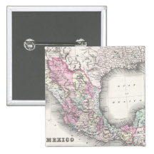 Vintage Map of Mexico (1855) Button