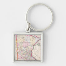 Vintage Map of Minnesota (1864) Keychain