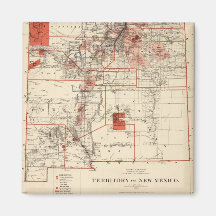 Vintage Map of New Mexico (1882) Magnet