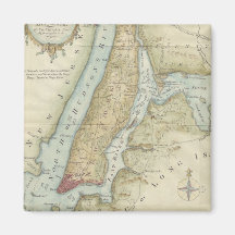 Vintage Map of New York City (1869) Magnet