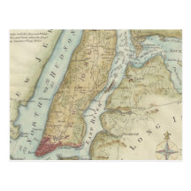 Vintage Map of New York City (1869) Post Cards