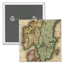 Vintage Map of Norway and Sweden (1831) Buttons