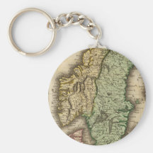 Vintage Map of Norway and Sweden (1831) Key Chain