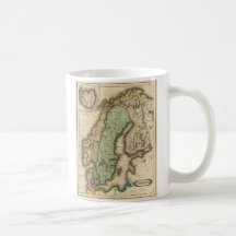 Vintage Map of Norway and Sweden (1831) Mugs