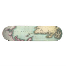 Vintage Map of Nova Scotia and Newfoundland (1807) Skateboards