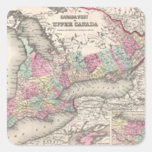 Vintage Map of Ontario (1857) Stickers