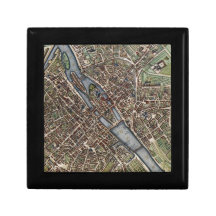 Vintage Map of Paris (1657) Jewelry Box