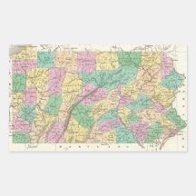Vintage Map of Pennsylvania (1827) Sticker