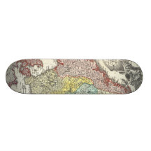 Vintage Map of Scandinavia (1730) Skateboards