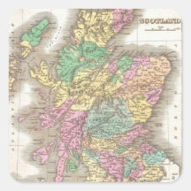 Vintage Map of Scotland (1827) Sticker