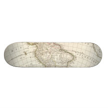 Vintage Map of South America (1762) Skate Board