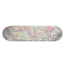 Vintage Map of South Carolina (1855) Skateboard Deck