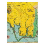 Vintage Map of the Carolina Coast Post Cards