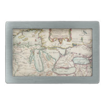 Vintage Map of The Great Lakes (1755) Rectangular Belt Buckle