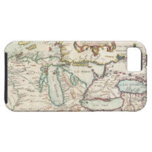 Vintage Map of The Great Lakes (1755) iPhone 5 Cases
