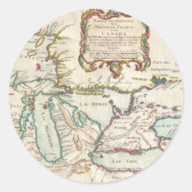 Vintage Map of The Great Lakes (1755) Sticker