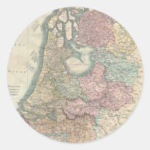 Vintage Map of the Netherlands (1799) Stickers
