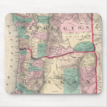 Vintage Map of Washington and Oregon (1875) Mousepads