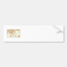 Vintage Map Treasure Island Tall Ship Whale Bumper Sticker