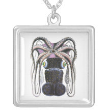 Vintage Marine Life Animal, Giant Octopus or Squid Custom Necklace
