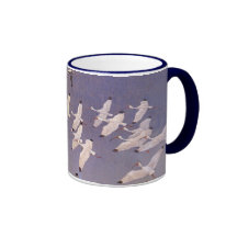 Vintage Marine Life Birds, Flock of Ibis Flying Mugs