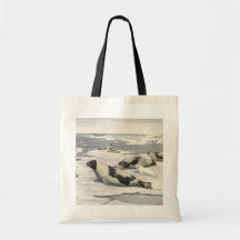 Vintage Marine Life Mammals Harp Seals Snow Arctic Bags