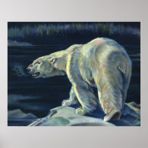 Vintage Marine Mammal, Polar Bear, Iceberg Arctic Poster