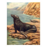 Vintage Marine Mammal Sea Lion by the Seashore Invitations