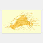 Vintage Martha's Vineyard, gold Rectangular Sticker
