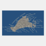 Vintage Martha's Vineyard, grey Rectangular Sticker
