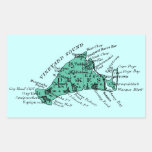Vintage Martha's Vineyard, sea green Rectangular Stickers