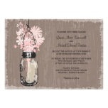 Vintage Mason Jar and Wildflowers Wedding Invitation