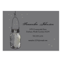 Vintage Mason Jar & Fireflies Save the Date Business Card Template