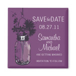 Vintage Mason Jar & Wild FlowersSave the Date magnets