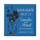 Vintage Mason Jar & Wild FlowersSave the Date magnets
