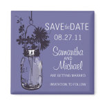 Vintage Mason Jar & Wild FlowersSave the Date magnets