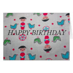 Vintage Material  HAPPY BIRTHDAY Card