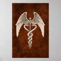 Vintage Medical Caduceus Symbol Business Print