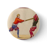 Vintage Men Fighting Button