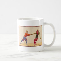 Vintage Men Fighting Coffee Mug
