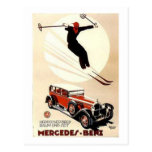 Vintage Mercedes Benz Ski Ad Post Cards