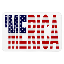 Vintage 'MERICA US Flag Patriotic Premium Magnet